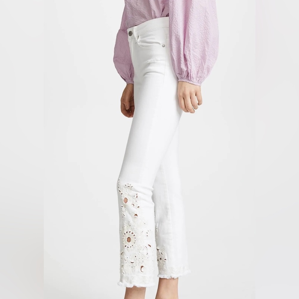 Cutwork High-Rise Cigarette Jeans Size 28